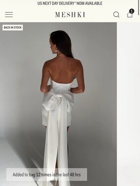 Meshki Ivory Strapless Mini Dress with Oversized Bow